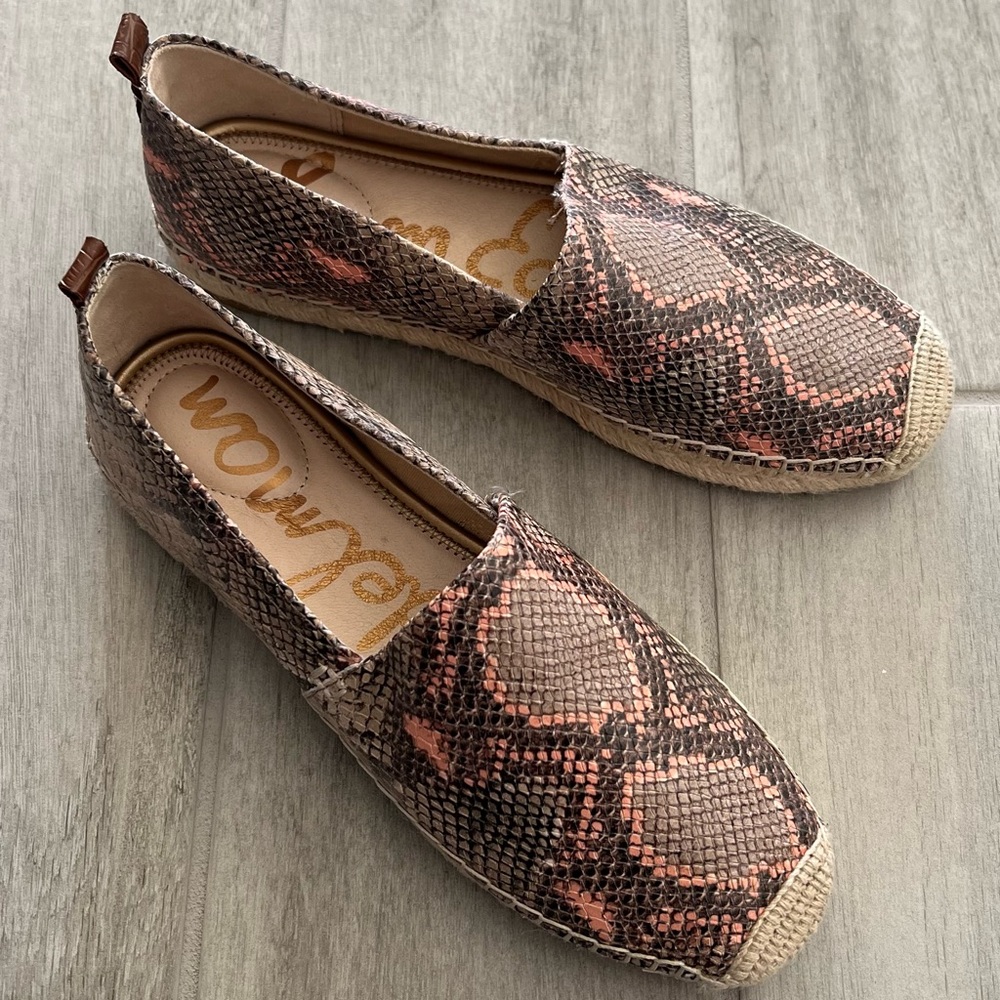 Sam Edelman Espadrille Flats Snake Print